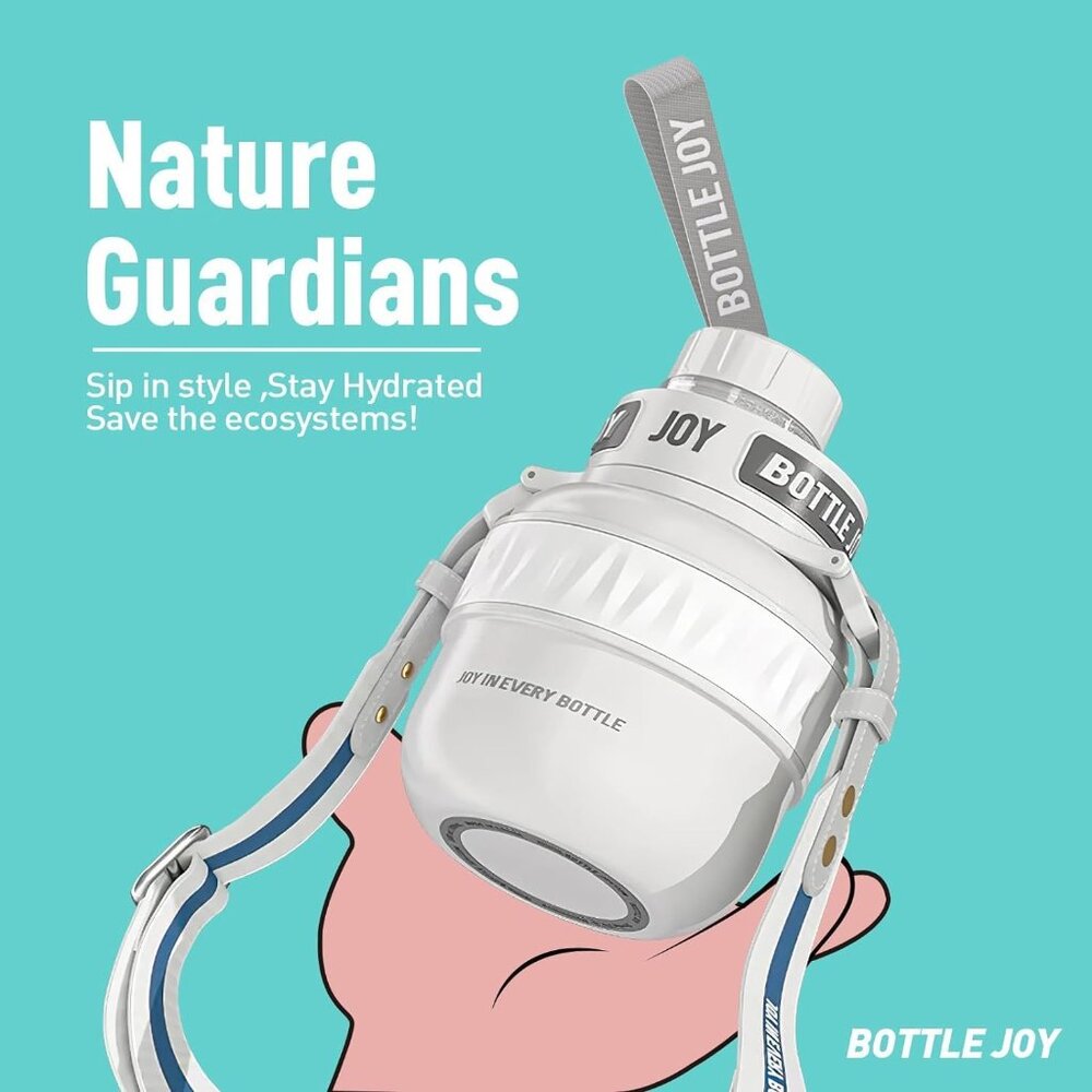 Stainless Steel Kids Water Bottle 16 oz with Leakproof Lid and Insulated Strap - Picture 5 of 9